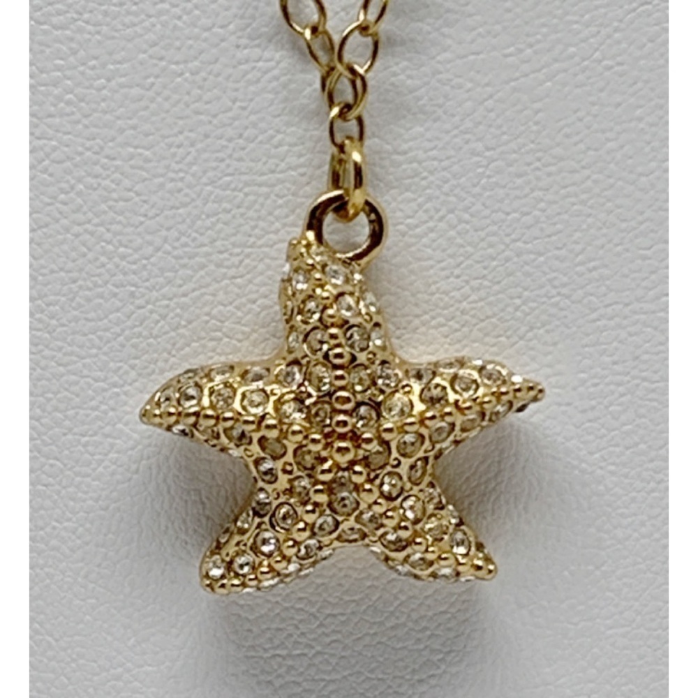 J. Crew Gold Pave Starfish Pendant Necklace